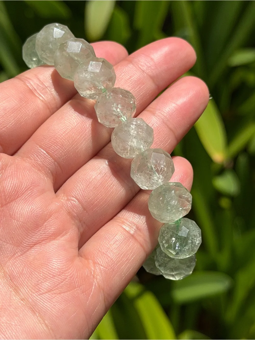 Faceted Pale Green Bead Stretch Bracelet - Women Jewelry 2061 Palo